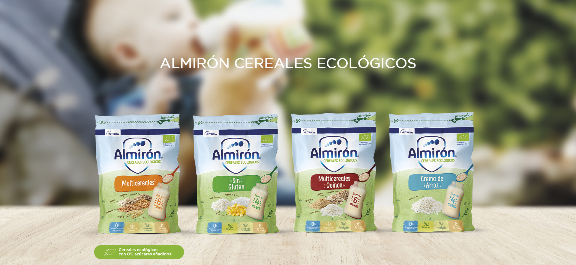 Almirón Cereales Ecológicos Sin Gluten. Pack Bolsas X200G-1.6Kg, 8 Unidades