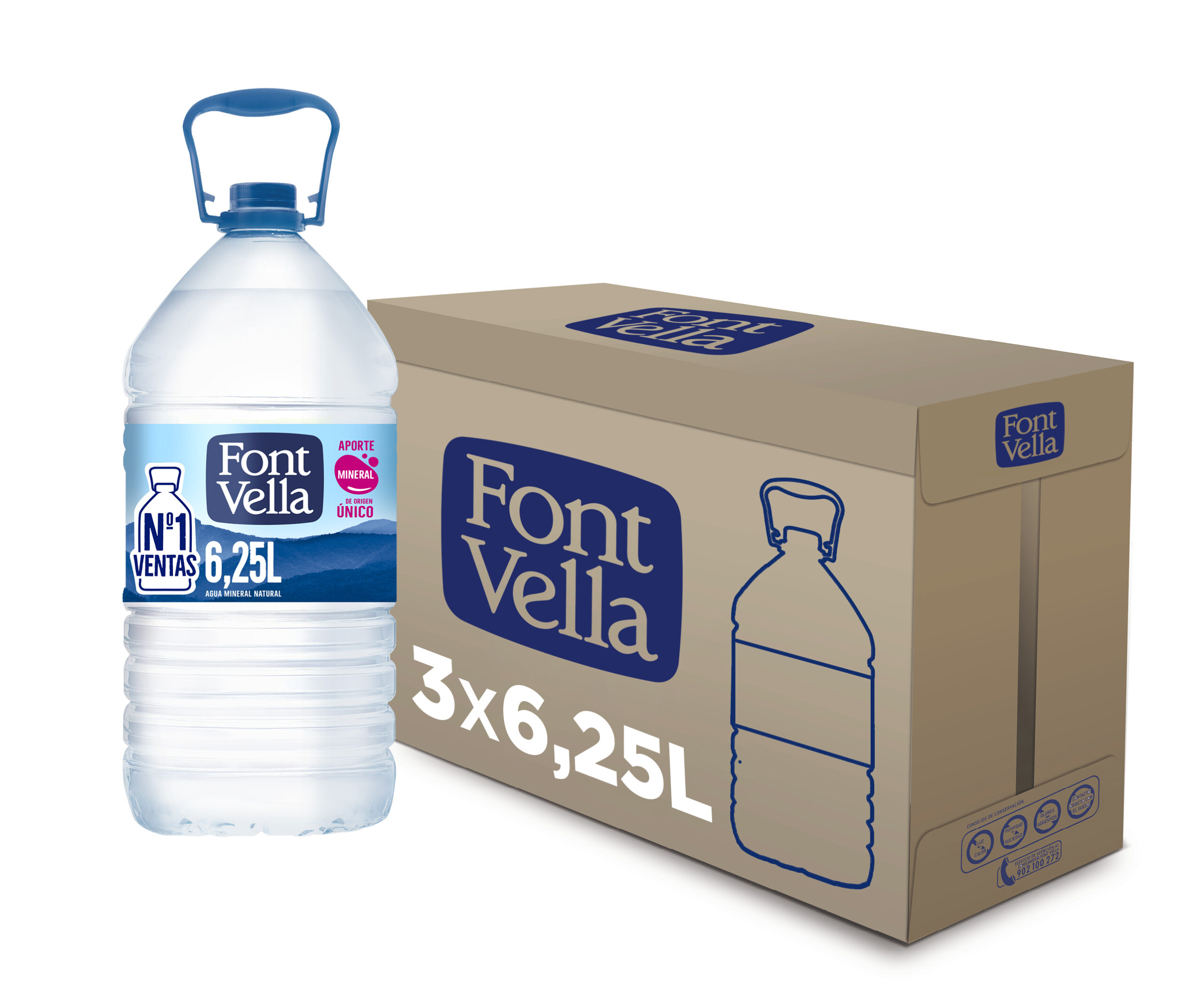 Font Vella - Agua Botella 6 25 Litros Caja 3 Botellas