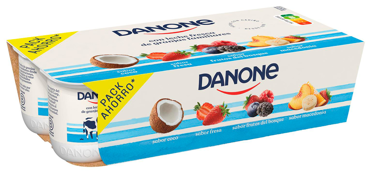 Macedonia, Fresa, Coco, Frutos del Bosque x8 - Danone